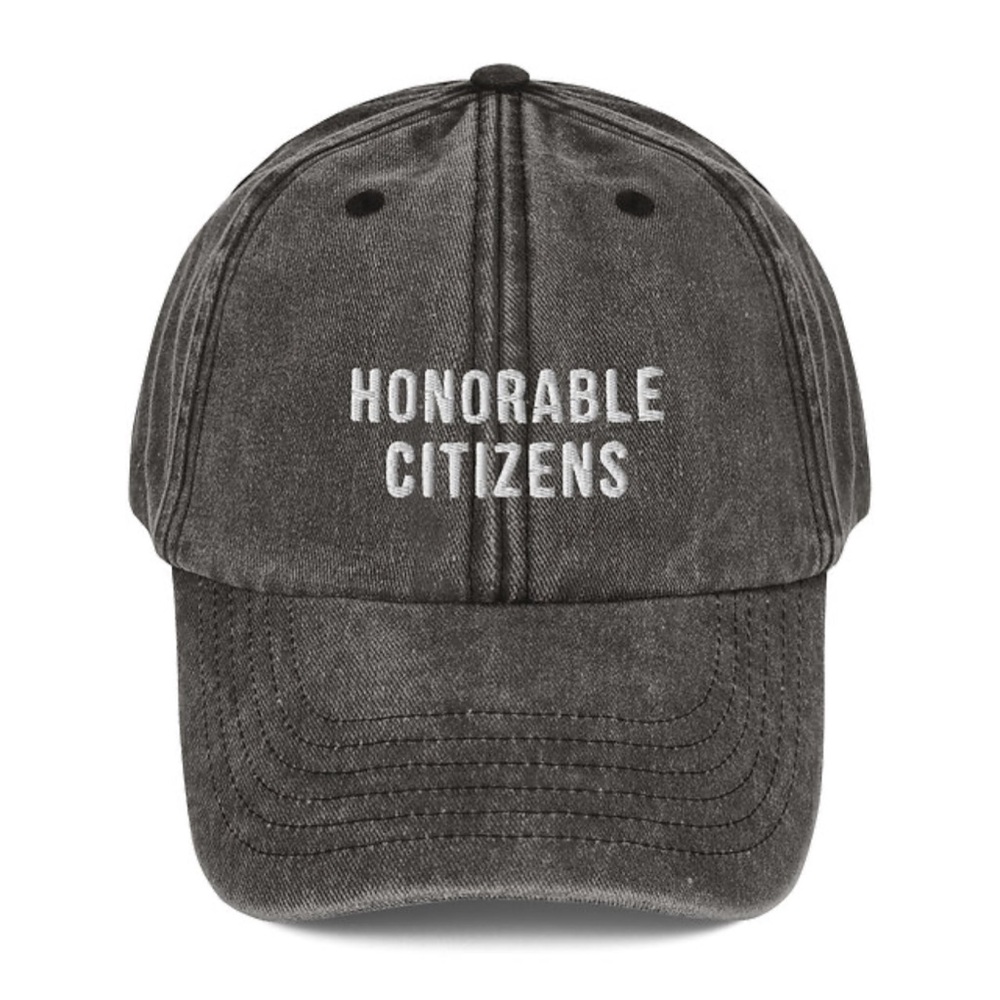 Honorable Citizens unstructured, dad hat triple washed, gray, distressed style
